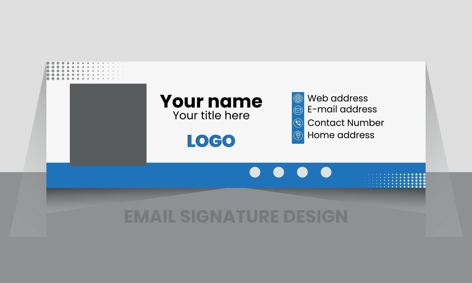 e-mail handtekening ontwerp of e-mail footer ontwerp vector