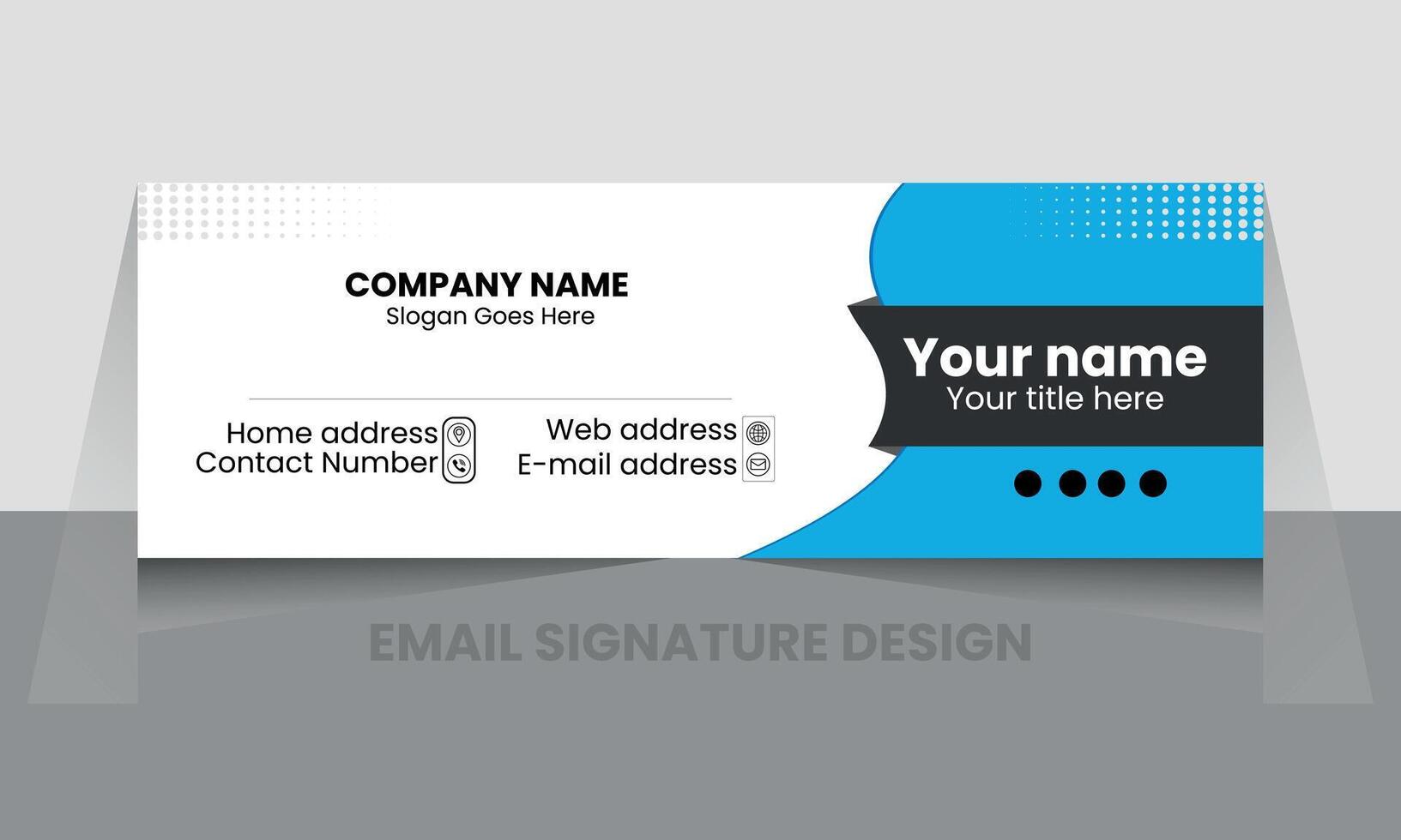 e-mail handtekening ontwerp of e-mail footer ontwerp vector