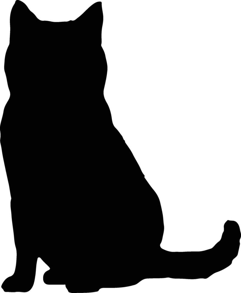 kat silhouet illustratie vector wit achtergrond