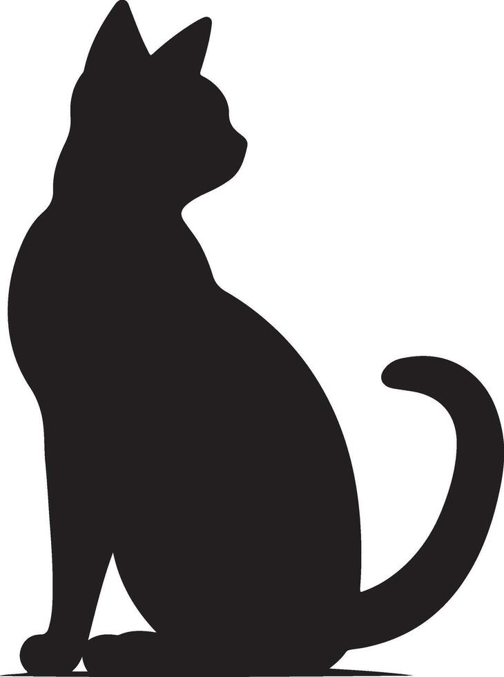 kat silhouet illustratie vector wit achtergrond