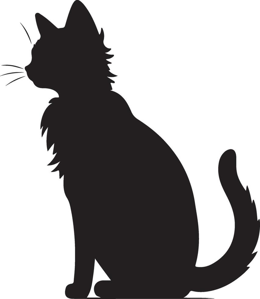 kat silhouet illustratie vector wit achtergrond