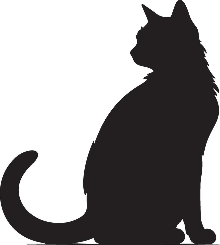 kat silhouet illustratie vector wit achtergrond