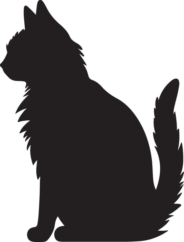 kat silhouet illustratie vector wit achtergrond