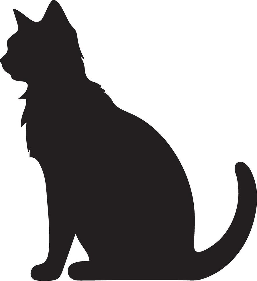 kat silhouet illustratie vector wit achtergrond