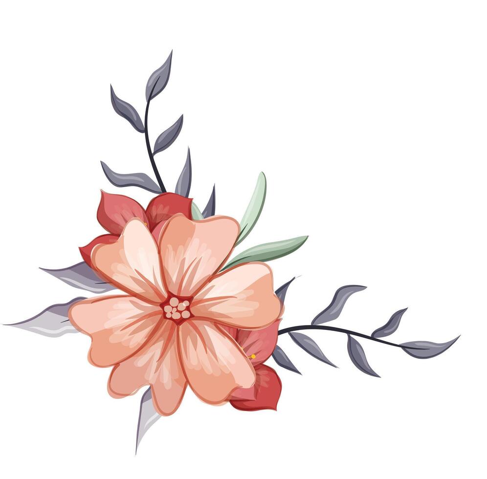 decoratief bloemen gebladerte ornament voor bruiloft uitnodiging vector