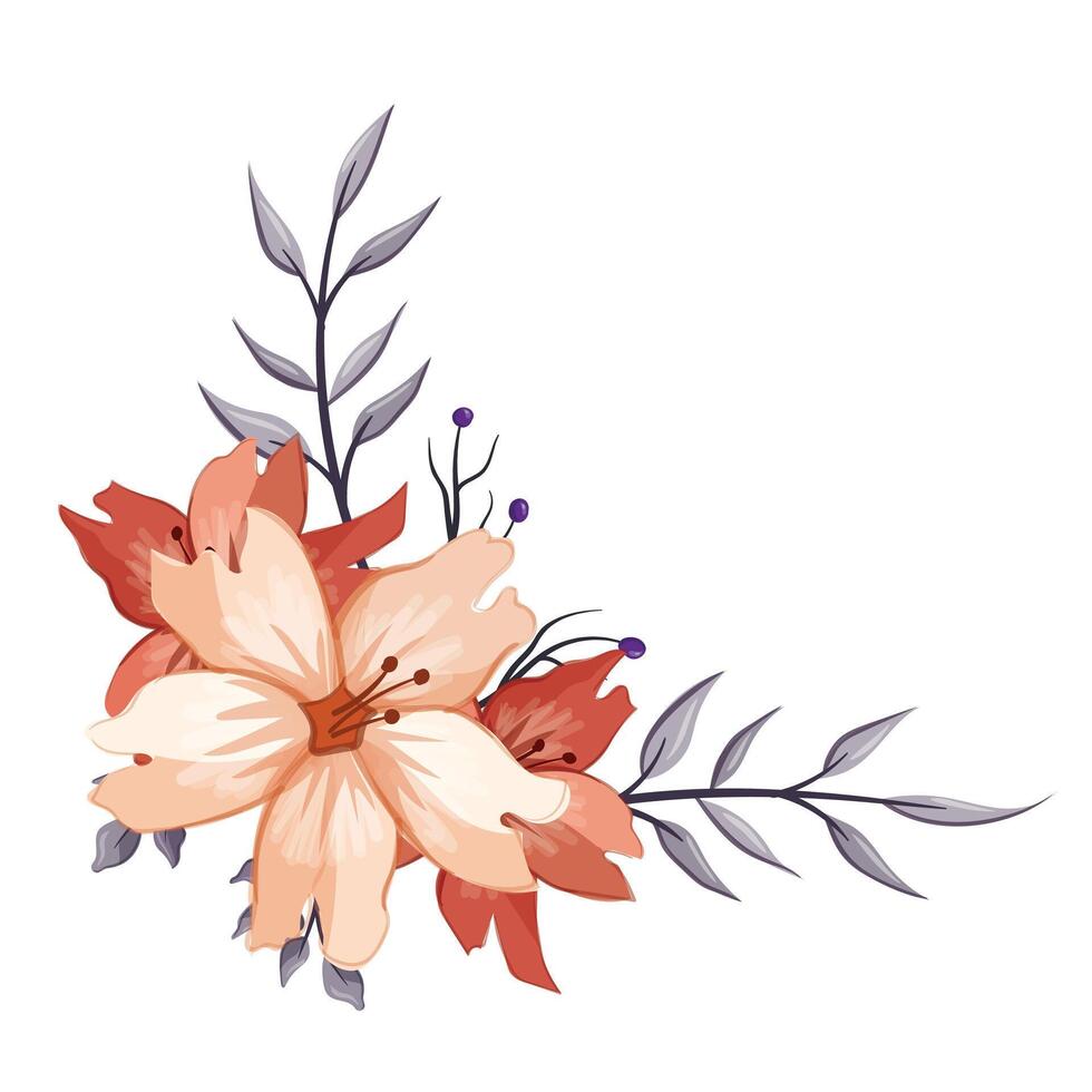 decoratief bloemen gebladerte ornament voor bruiloft uitnodiging vector