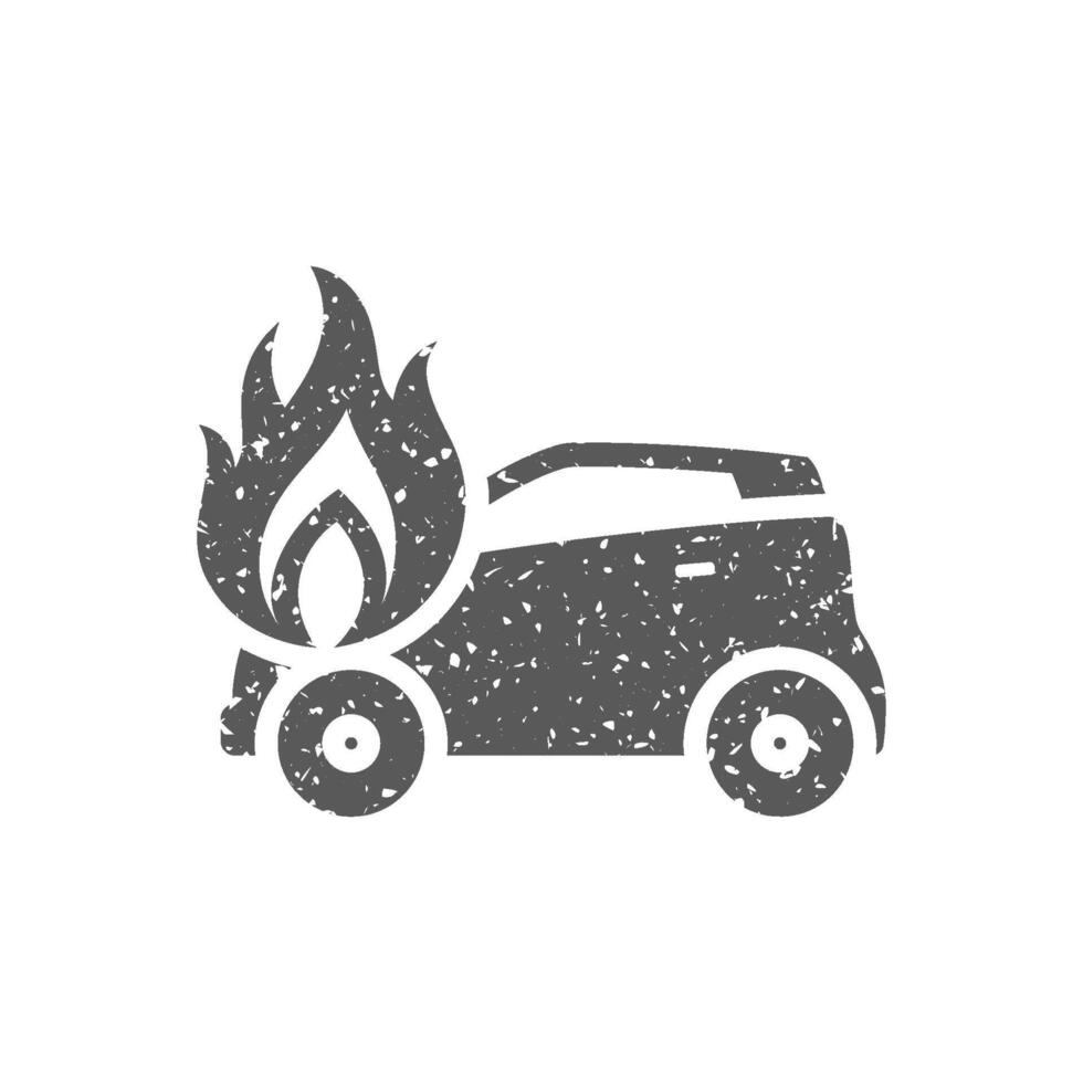 auto Aan brand icoon in grunge structuur vector illustratie