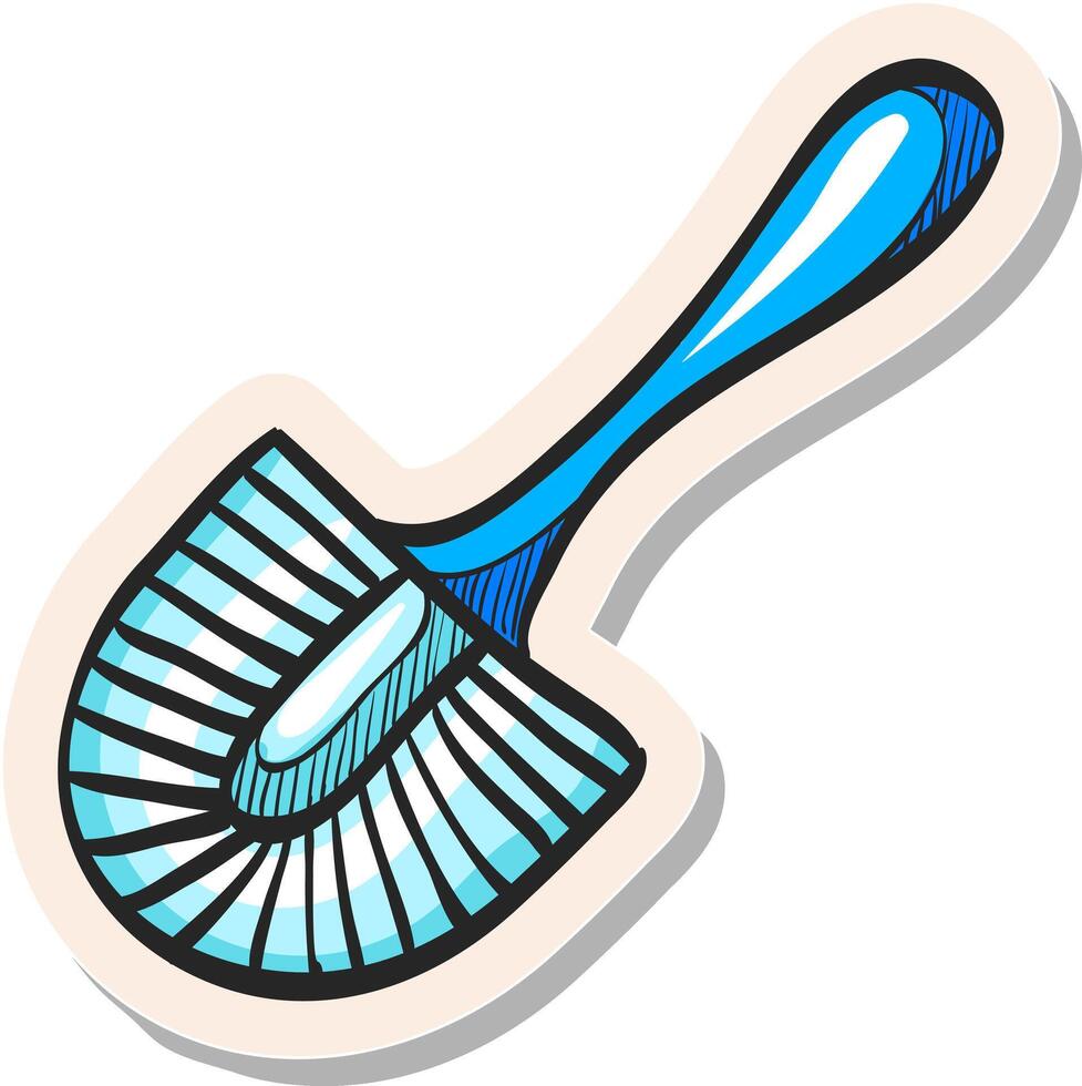 hand- getrokken borstel icoon in sticker stijl vector illustratie