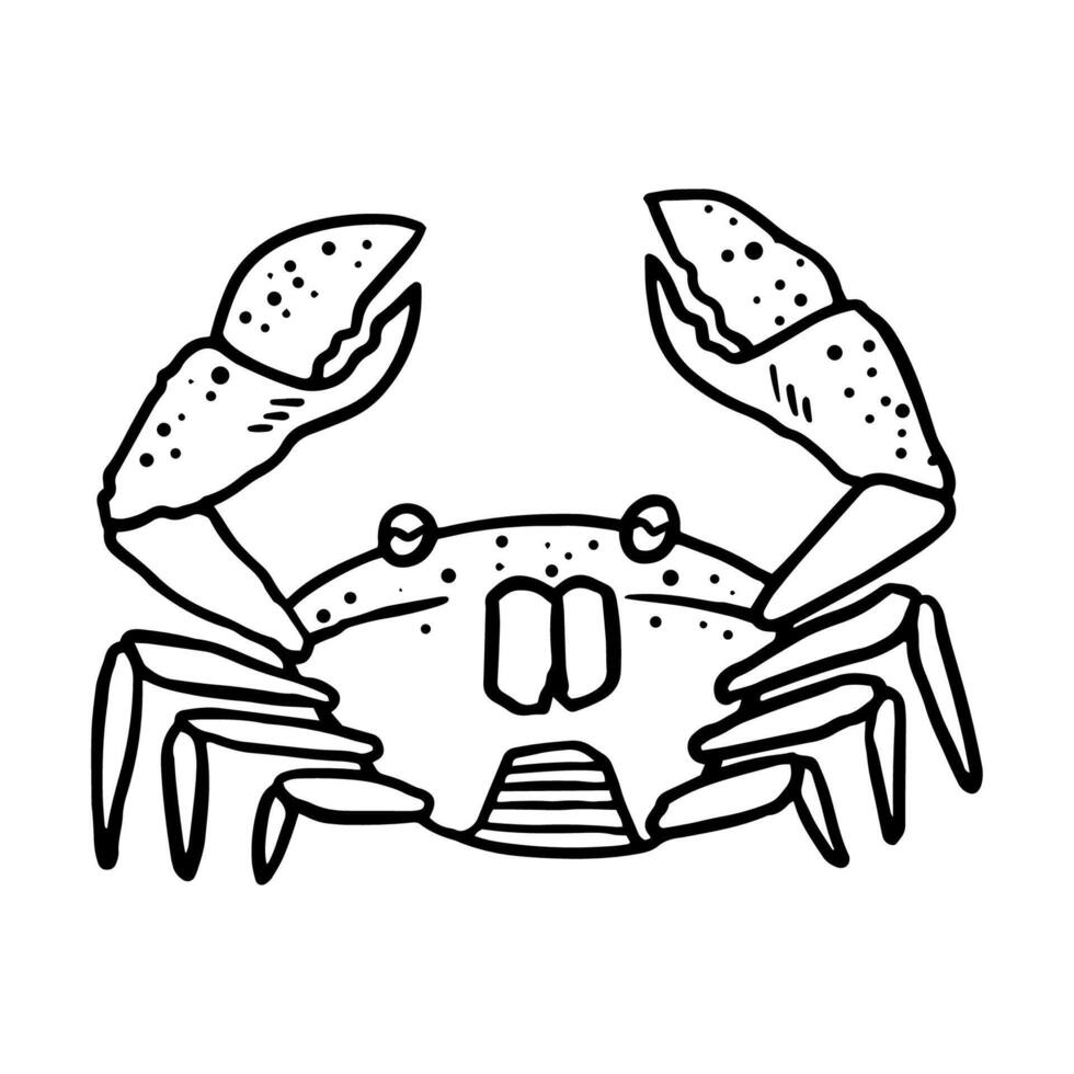 krab icoon. hand- getrokken vector illustratie. schaaldier zee dier