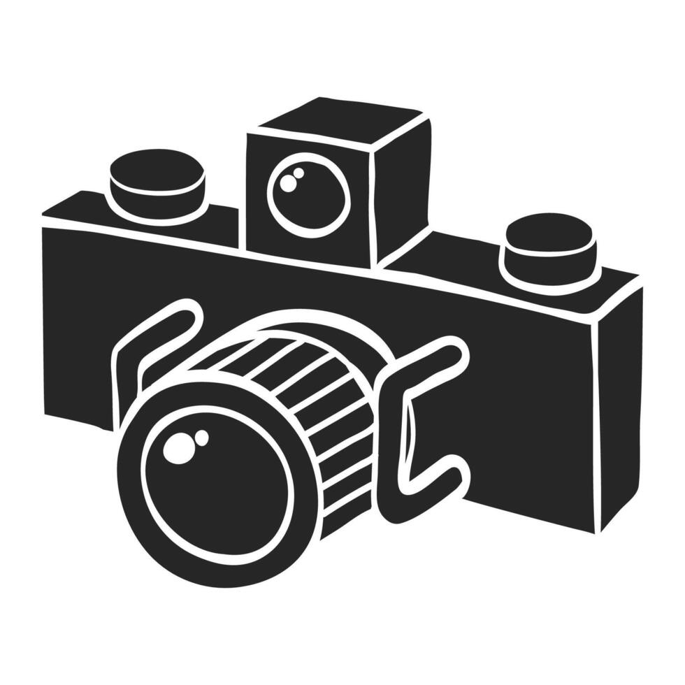 hand- getrokken panorama camera vector illustratie