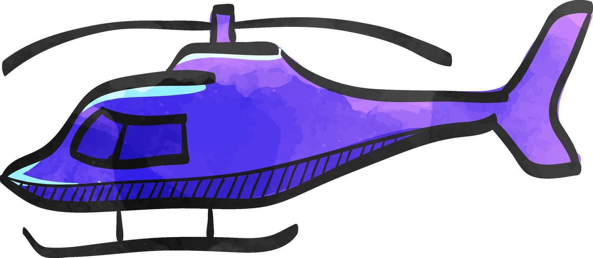 helikopter icoon in kleur tekening. vervoer lucht luchtvaart propeller vector