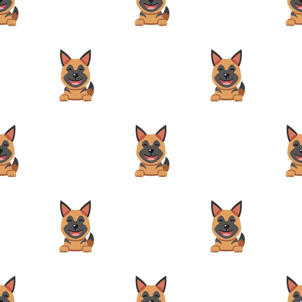 vector tekenfilm karakter Duitse herder hond naadloos patroon achtergrond
