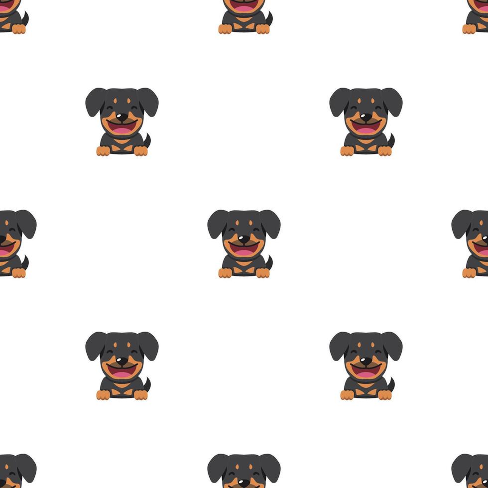 vector tekenfilm karakter rottweiler hond naadloos patroon achtergrond