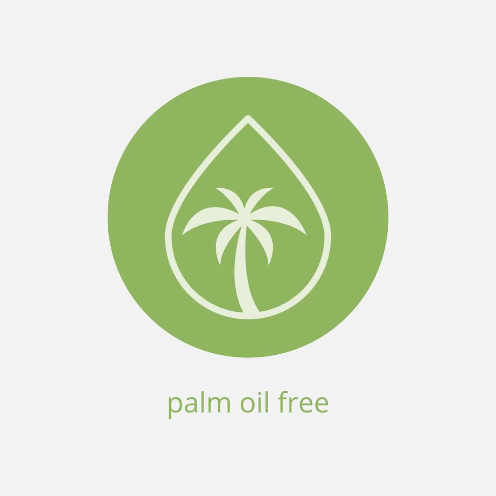 Nee palm olie teken. allergeen vrij. vector illustratie