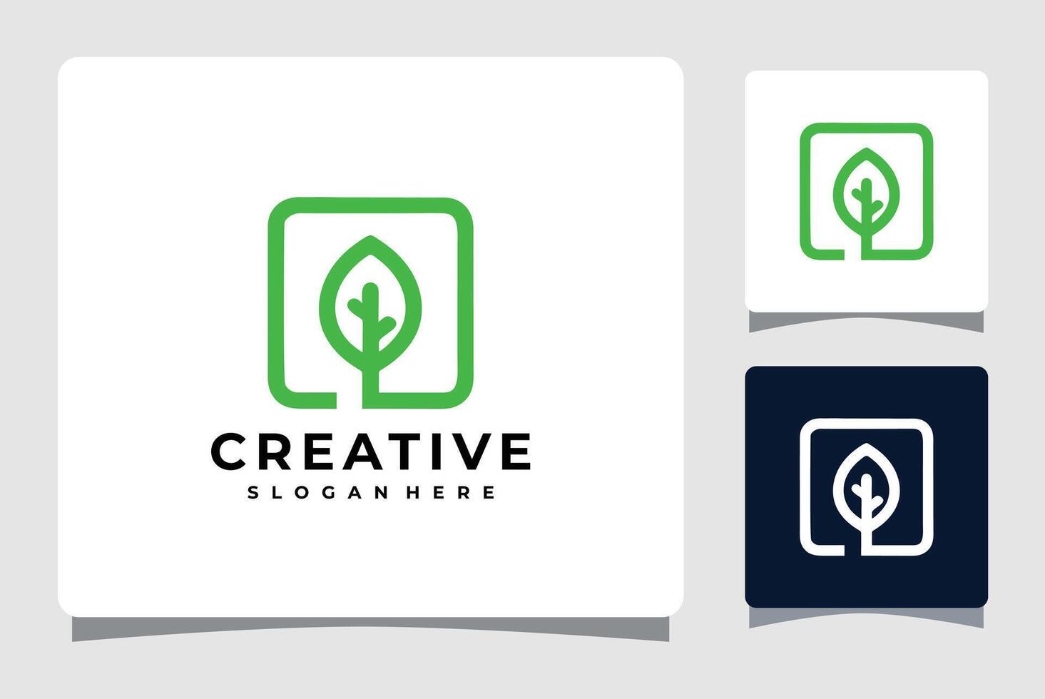 groen blad logo vector illustratie ontwerp sjabloon