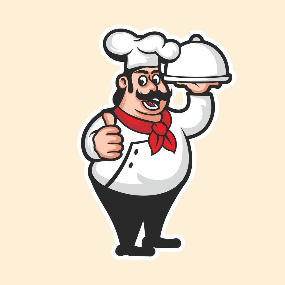 chef mascotte logo karakter illustratie vector