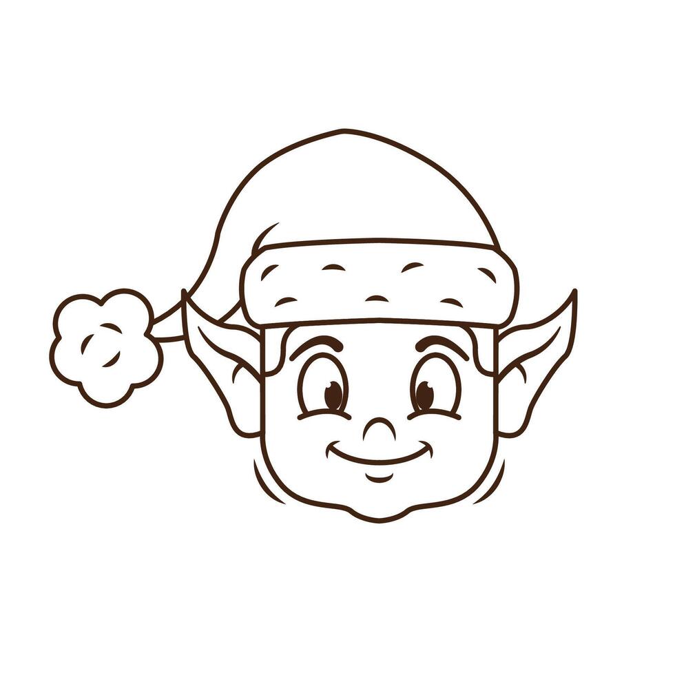 Kerstmis elf hoofd vector