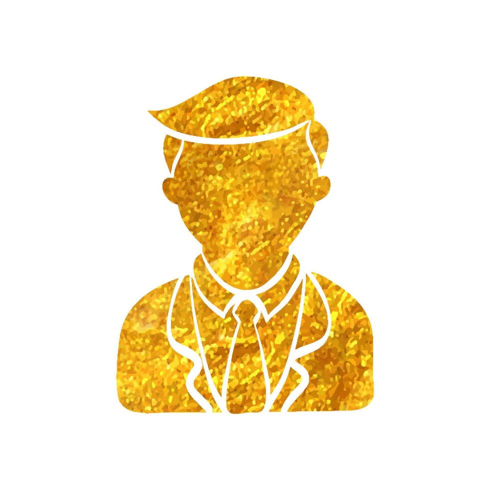 hand- getrokken dokter icoon in goud folie structuur vector illustratie