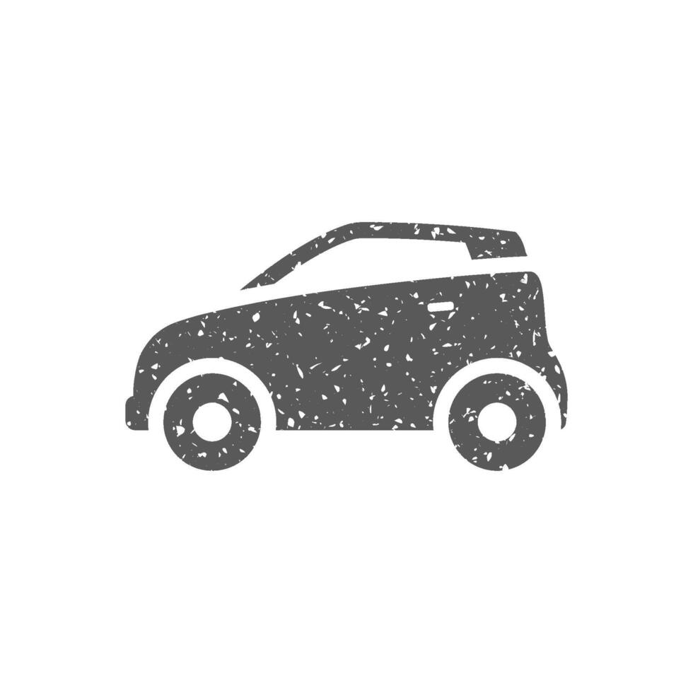 groen auto icoon in grunge structuur vector illustratie