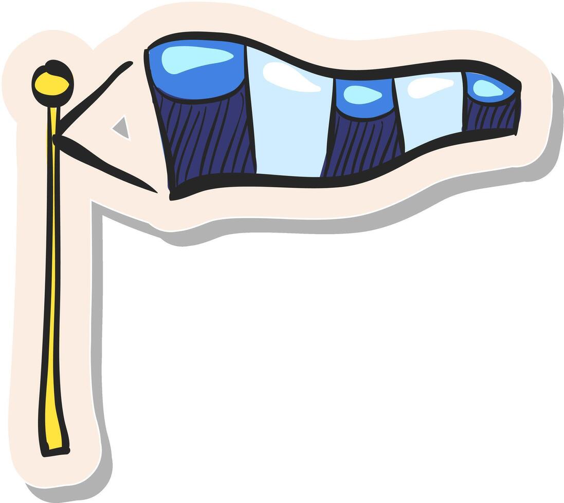 hand- getrokken sticker stijl icoon windsock vector