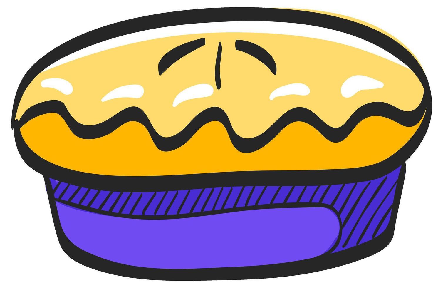 taart icoon in hand- getrokken kleur vector illustratie