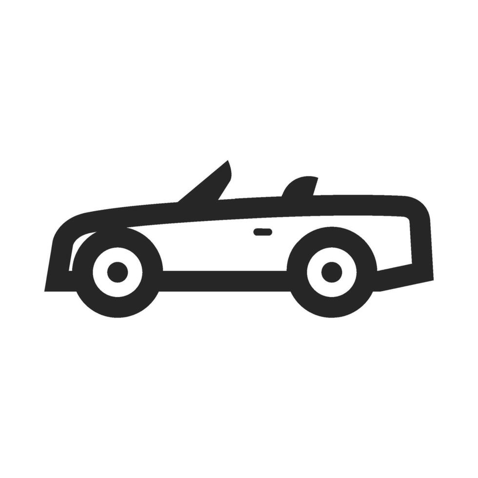 sport auto icoon in dik schets stijl. zwart en wit monochroom vector illustratie.