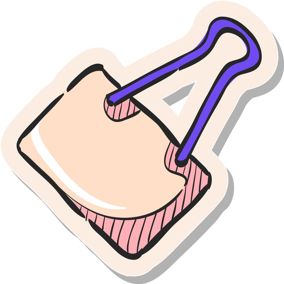 hand- getrokken bindmiddel klem icoon in sticker stijl vector illustratie