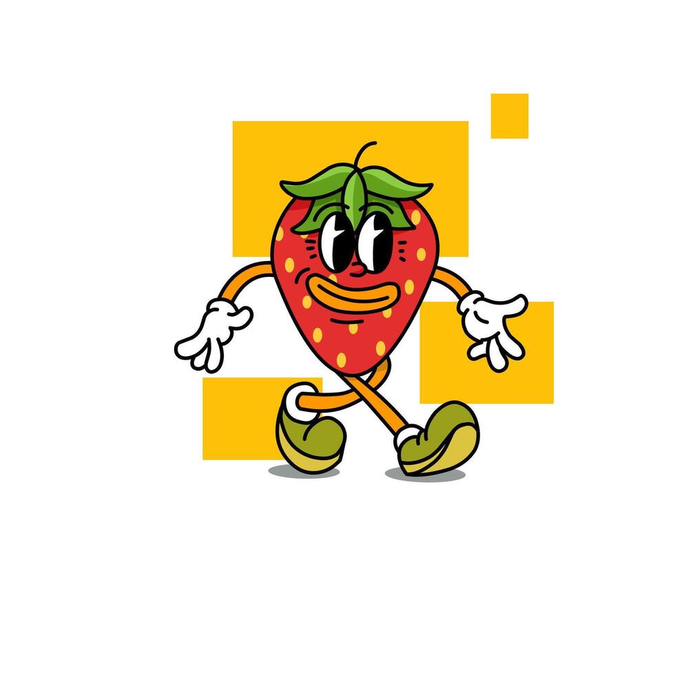 illustratie van fruit en groente tekens met schattig emoties en uitdrukkingen vector