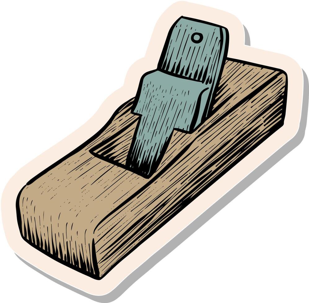 hand- getrokken sticker stijl houten vlak icoon vector illustratie