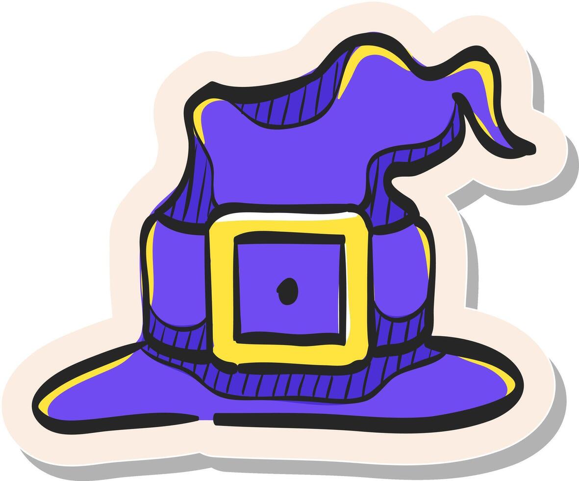 hand- getrokken sticker stijl icoon welke hoed vector