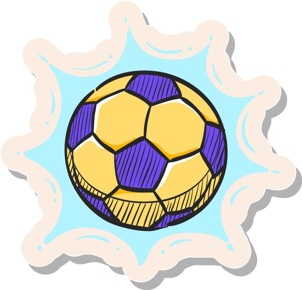 hand- getrokken sticker stijl icoon voetbal bal vector