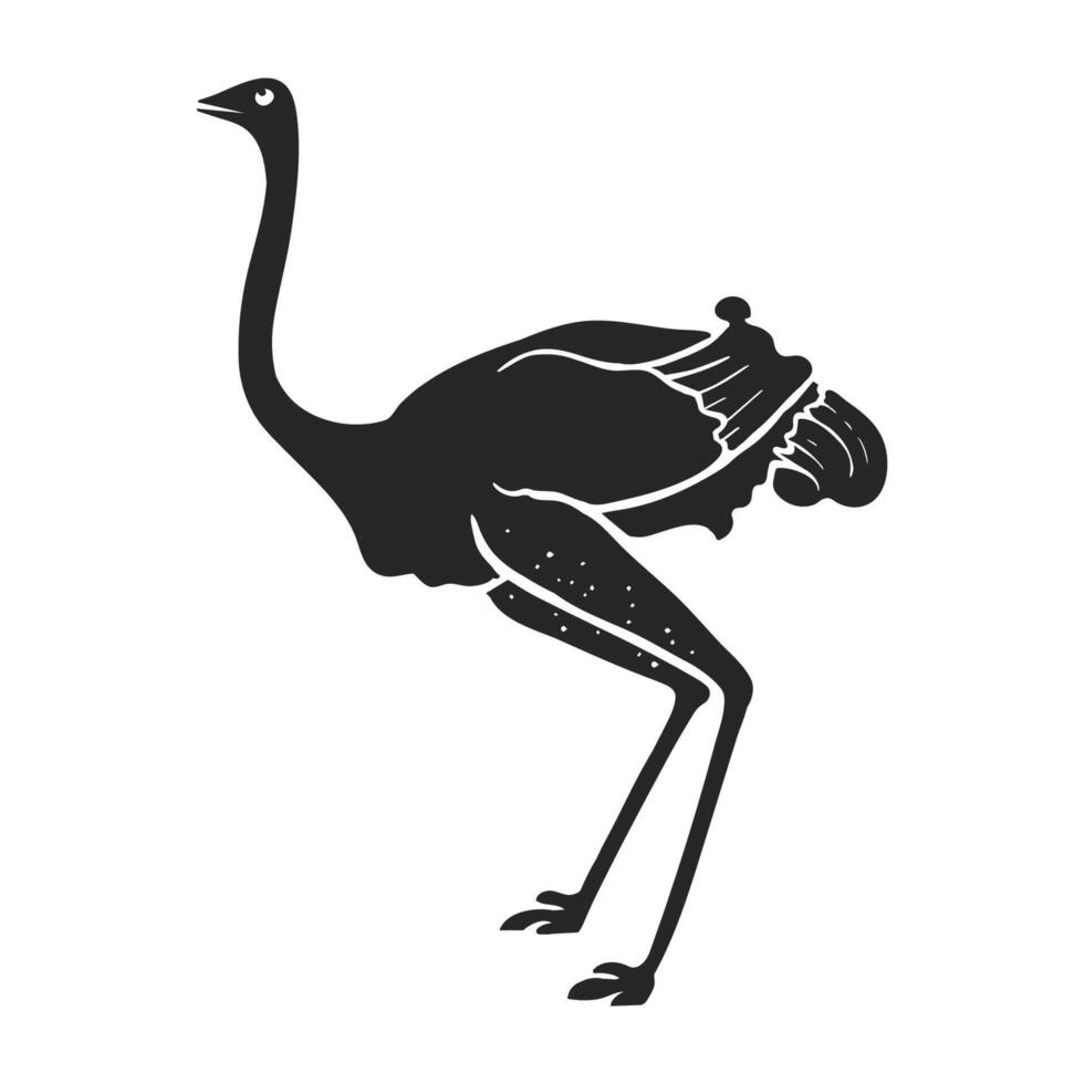 hand- getrokken icoon struisvogel. vector illustratie.