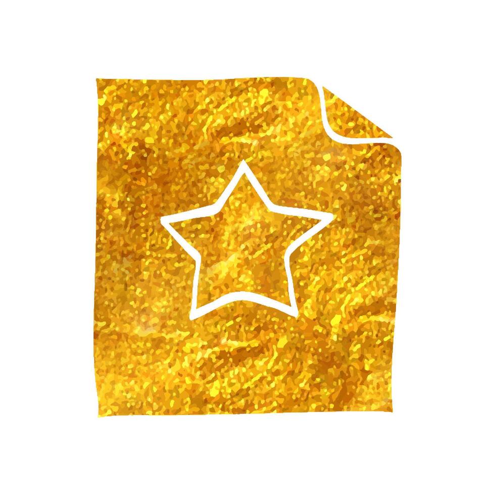 hand- getrokken favoriete icoon in goud folie structuur vector illustratie