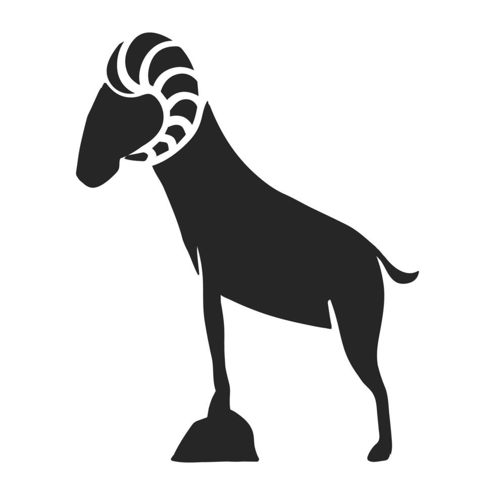hand- getrokken icoon staand geit. vector illustratie.