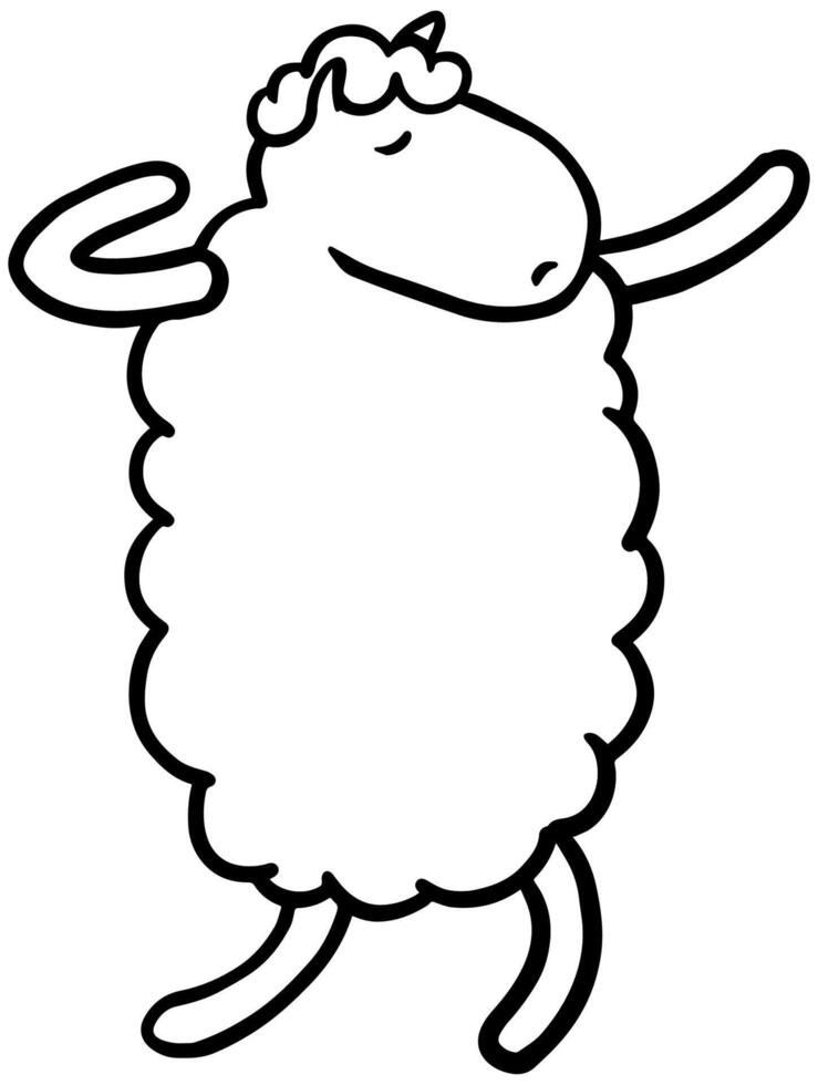 dansen schapen hand- hand- getrokken. vector illustratie.