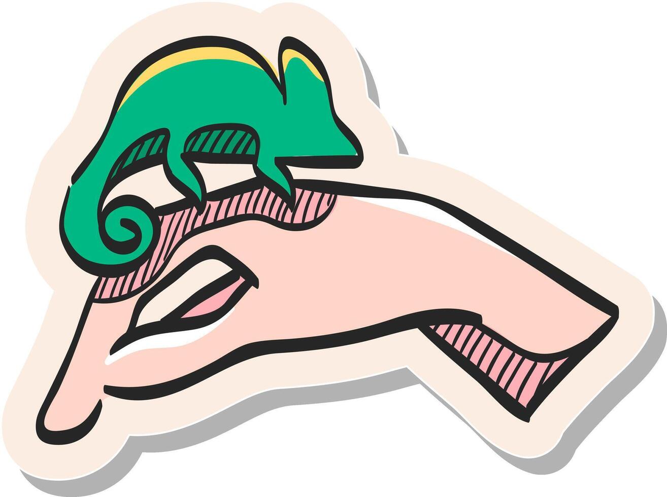 hand- getrokken dier zorg icoon in sticker stijl vector illustratie