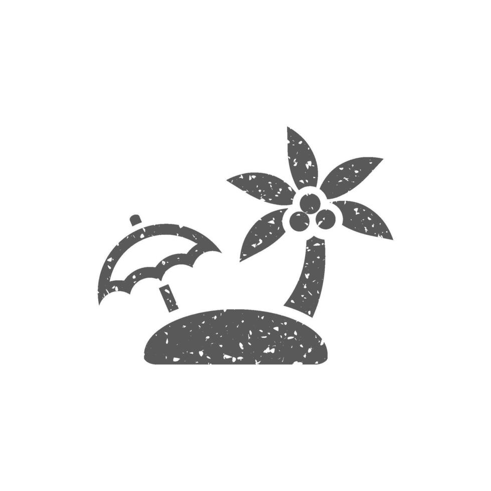eiland icoon in grunge structuur vector illustratie