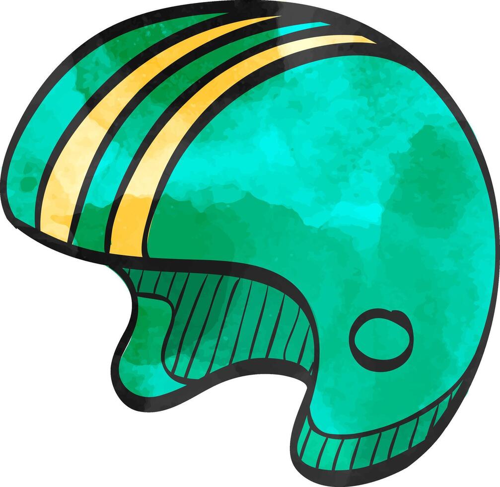 motorfiets helm icoon in waterverf stijl. vector