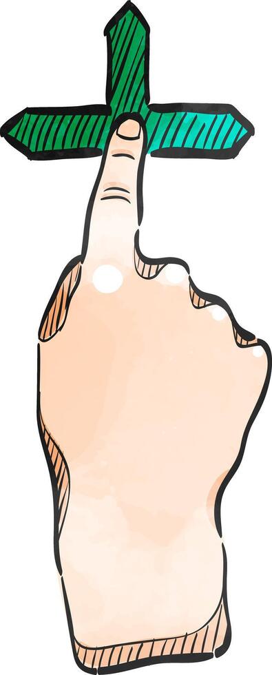 vinger gebaar icoon in waterverf stijl. vector