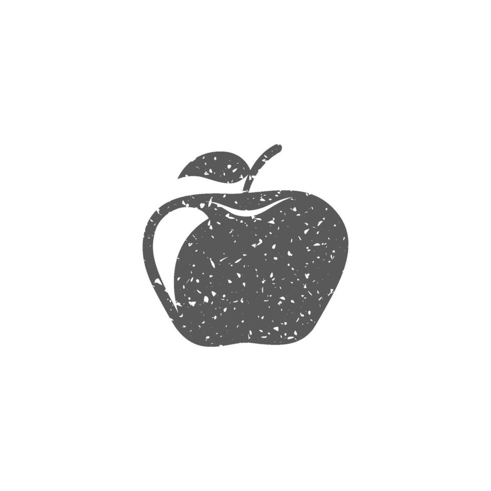 appel icoon in grunge structuur vector illustratie