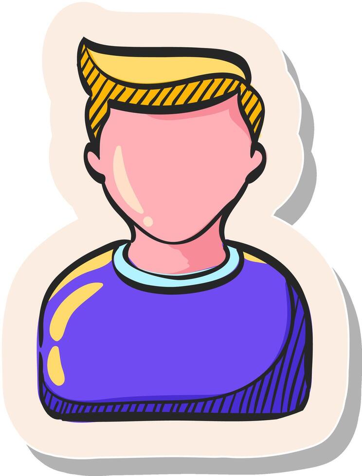 hand- getrokken toevoegen vriend icoon in sticker stijl vector illustratie