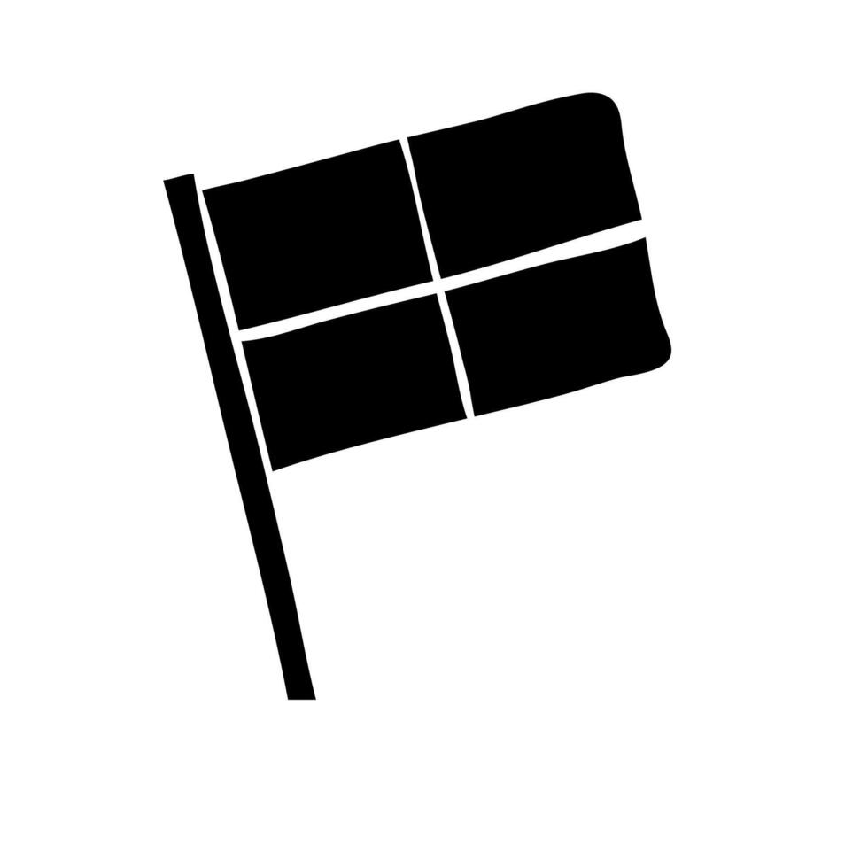 hand- getrokken lijnwachter vlag vector illustratie