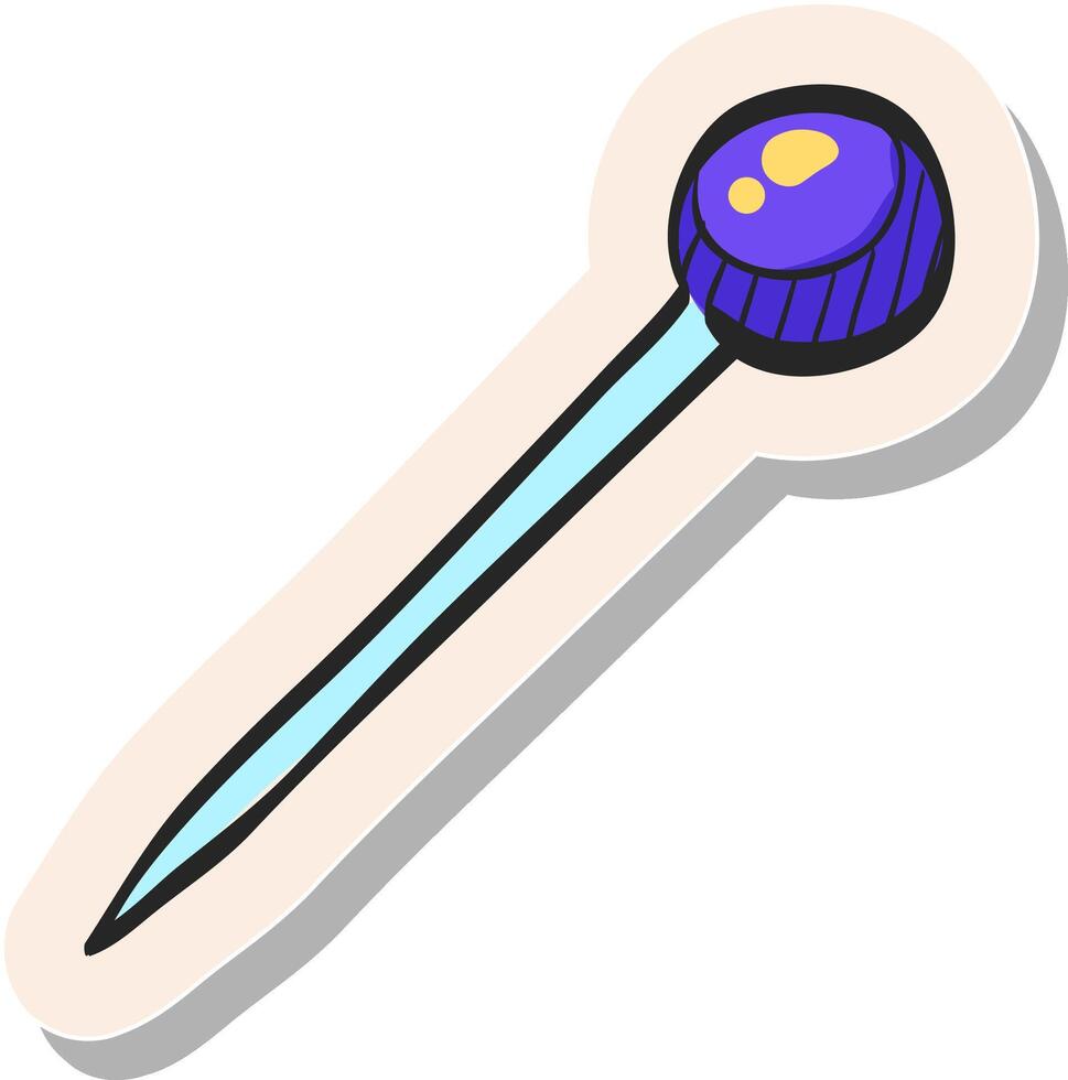 hand- getrokken naald- icoon in sticker stijl vector illustratie
