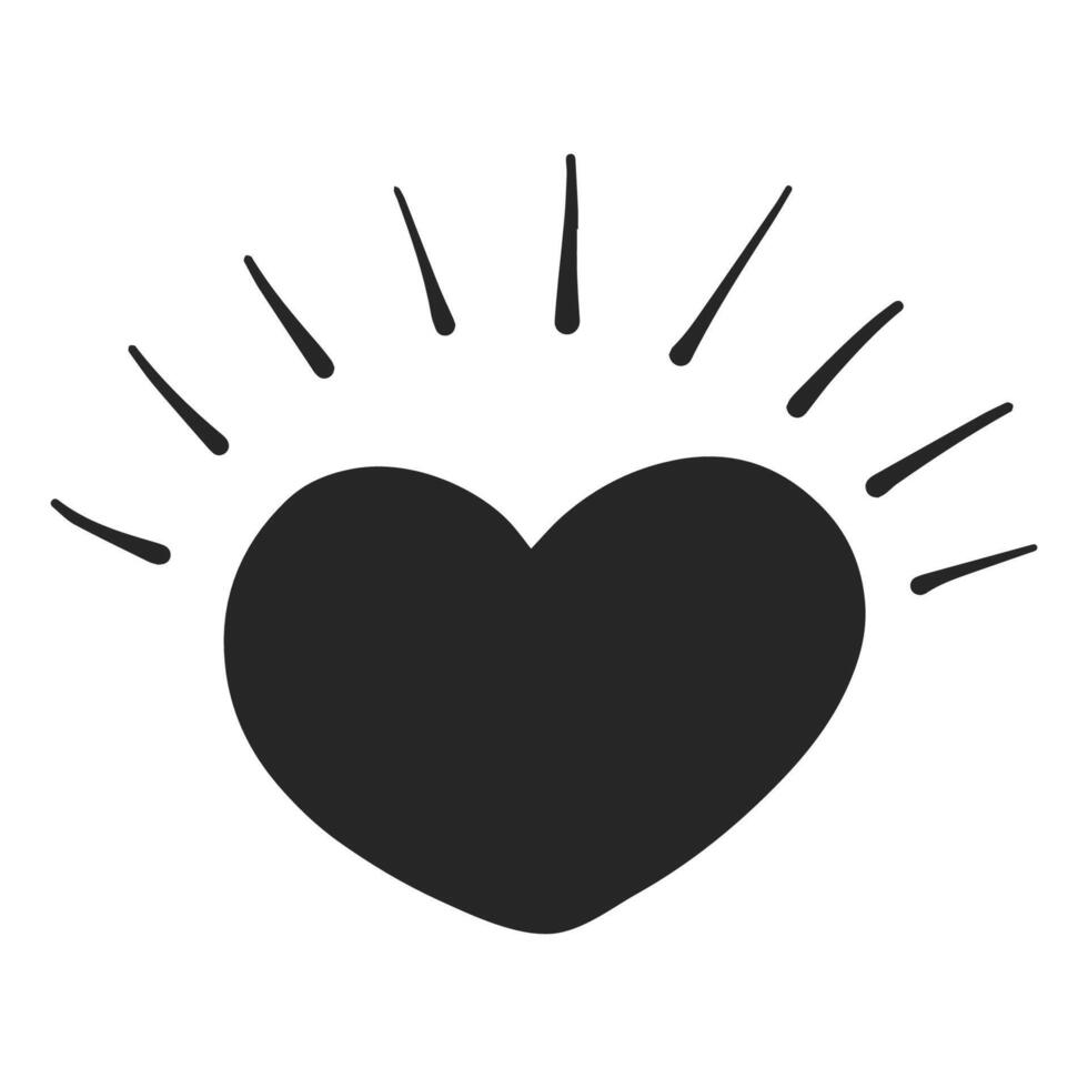 hand- getrokken icoon hart vorm geven aan. vector illustratie.