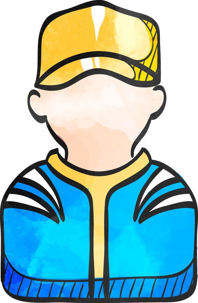 renner avatar icoon in waterverf stijl. vector