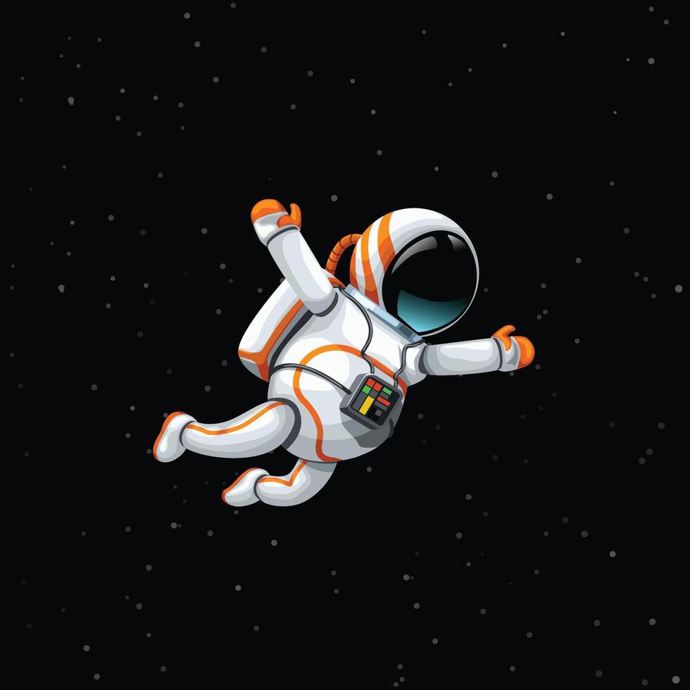 astronaut in diep ruimte vector