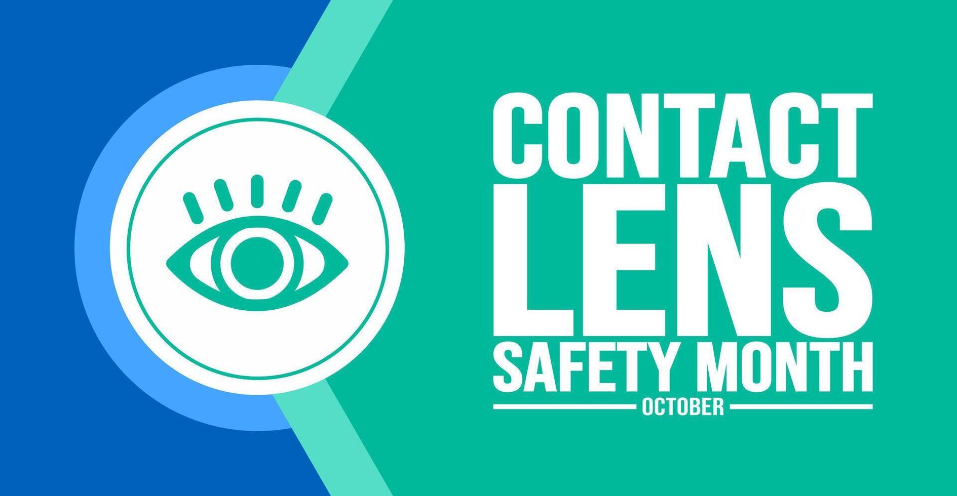 oktober is contact lens veiligheid maand achtergrond sjabloon. vakantie concept. achtergrond, banier, aanplakbiljet, kaart, en poster ontwerp sjabloon met tekst opschrift en standaard- kleur. vector illustratie.