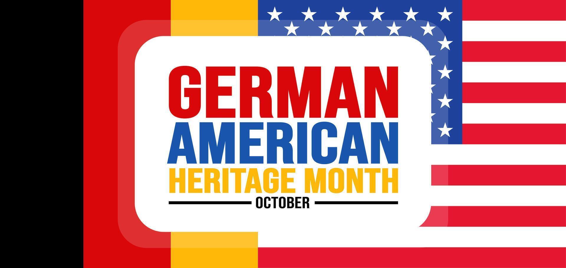oktober is Duitse Amerikaans erfgoed maand achtergrond sjabloon. vakantie concept. achtergrond, banier, aanplakbiljet, kaart, en poster ontwerp sjabloon met tekst opschrift en standaard- kleur. vector