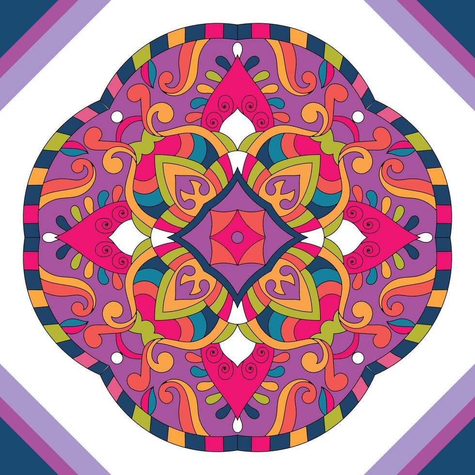 bloemen mandala vector illustratie kleurrijk ontwerp