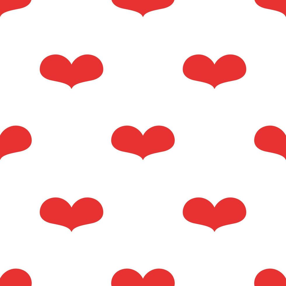rood hart naadloos patroon. vector illustratie in vlak stijl. Valentijn dag textuur. liefde concept. hand- getrokken hart in tekening stijl. kleding stof met hart afdrukken.